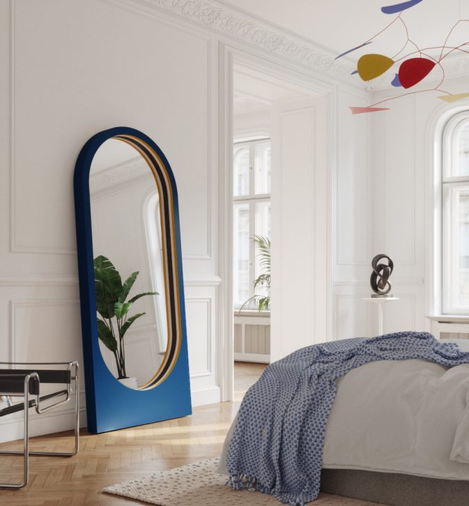 Lustro Player Blue Jeans Hogai – duże stojące lustro do salonu