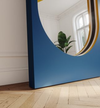 Lustro Player Blue Jeans Hogai – duże stojące lustro do salonu