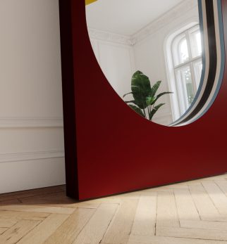 Lustro Player Burgundy Star Hogai – duże stojące lustro do salonu