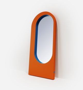 Lustro Artist Orange Joy Hogai – duże niesymetryczne lustro do salonu