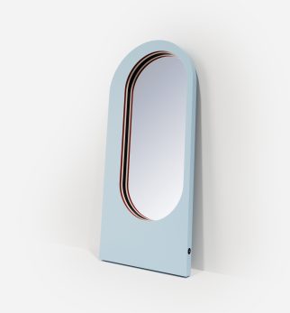 Lustro Artist Baby Blue Hogai – duże niesymetryczne lustro do salonu