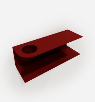 Minimalistyczna półka ścienna Smith z charakterystycznym wycięciem, w kolorze burgundowym Burgundy Star – designerska i trwała konstrukcja z metalu. Hogai.