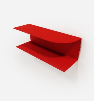 Designerska półka ścienna Miller w kolorze czerwonym Red Light – polski design. Hogai premium.