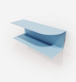 Designerska półka ścienna Miller w kolorze błękitnym Baby Blue – polski design. Hogai premium.