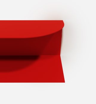 Designerska półka ścienna Miller w kolorze czerwonym Red Light – polski design. Hogai premium.