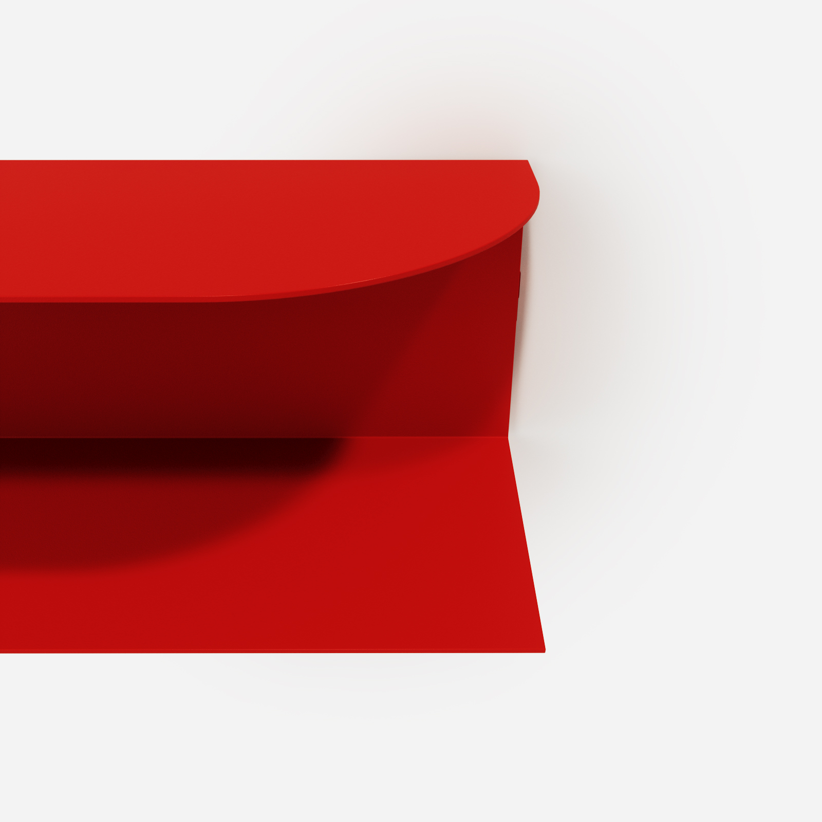 Designerska półka ścienna Miller w kolorze czerwonym Red Light – polski design. Hogai premium.