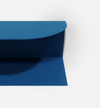 Designerska półka ścienna Miller w kolorze niebieskim Blue Jeans – polski design. Hogai premium.