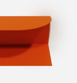 Designerska półka ścienna Miller w kolorze pomarańczowym Orange Joy – polski design. Hogai premium.