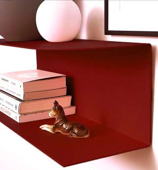 Designerska półka ścienna Miller w kolorze burgundowym Burgundy Star – polski design. Hogai premium.
