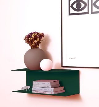 Designerska półka ścienna Miller w kolorze zielonym Green Bottle – polski design. Hogai premium.