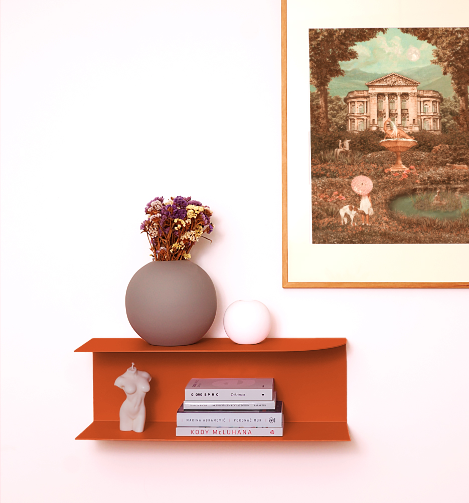 miller_orangej-04 | Hogai Designerska półka ścienna miller w kolorze pomarańczowym orange joy – polski design. Hogai premium.