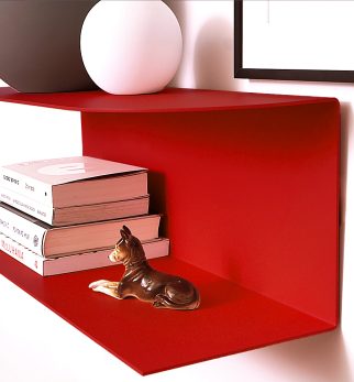 Designerska półka ścienna Miller w kolorze czerwonym Red Light – polski design. Hogai premium.