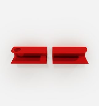 Zestaw designerskich półek metalowych Hogai – modele Miller i Smith w kolorze czerwonym Red Light.