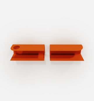 Zestaw designerskich półek metalowych Hogai – modele Miller i Smith w kolorze pomarańczowym Orange Joy.