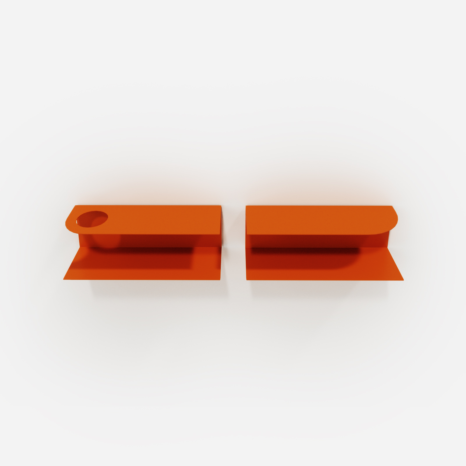 polka 2-1 F 03 | Hogai Zestaw designerskich półek metalowych hogai – modele miller i smith w kolorze pomarańczowym orange joy.