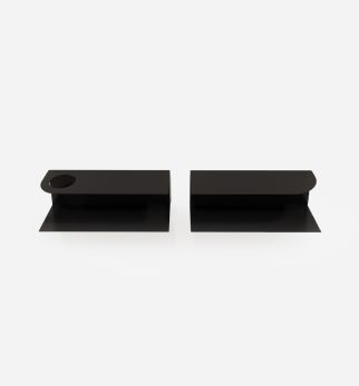 Zestaw designerskich półek metalowych Hogai – modele Miller i Smith w kolorze czarnym Black Night.