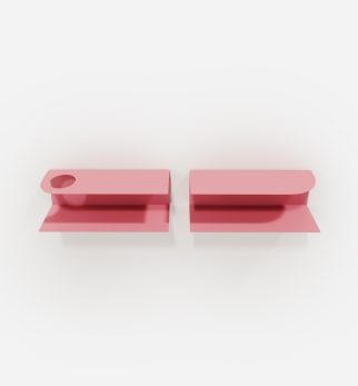 Zestaw designerskich półek metalowych Hogai – modele Miller i Smith w kolorze różowym Pink Power.