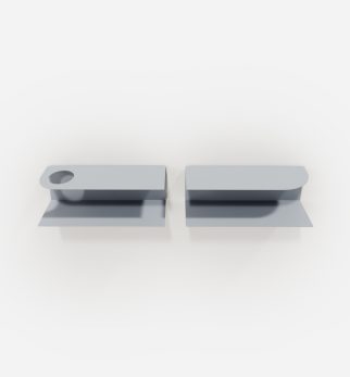 Zestaw designerskich półek metalowych Hogai – modele Miller i Smith w kolorze szarym Grey Flow.