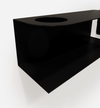 Zestaw designerskich półek metalowych Hogai – modele Miller i Smith w kolorze czarnym Black Night.