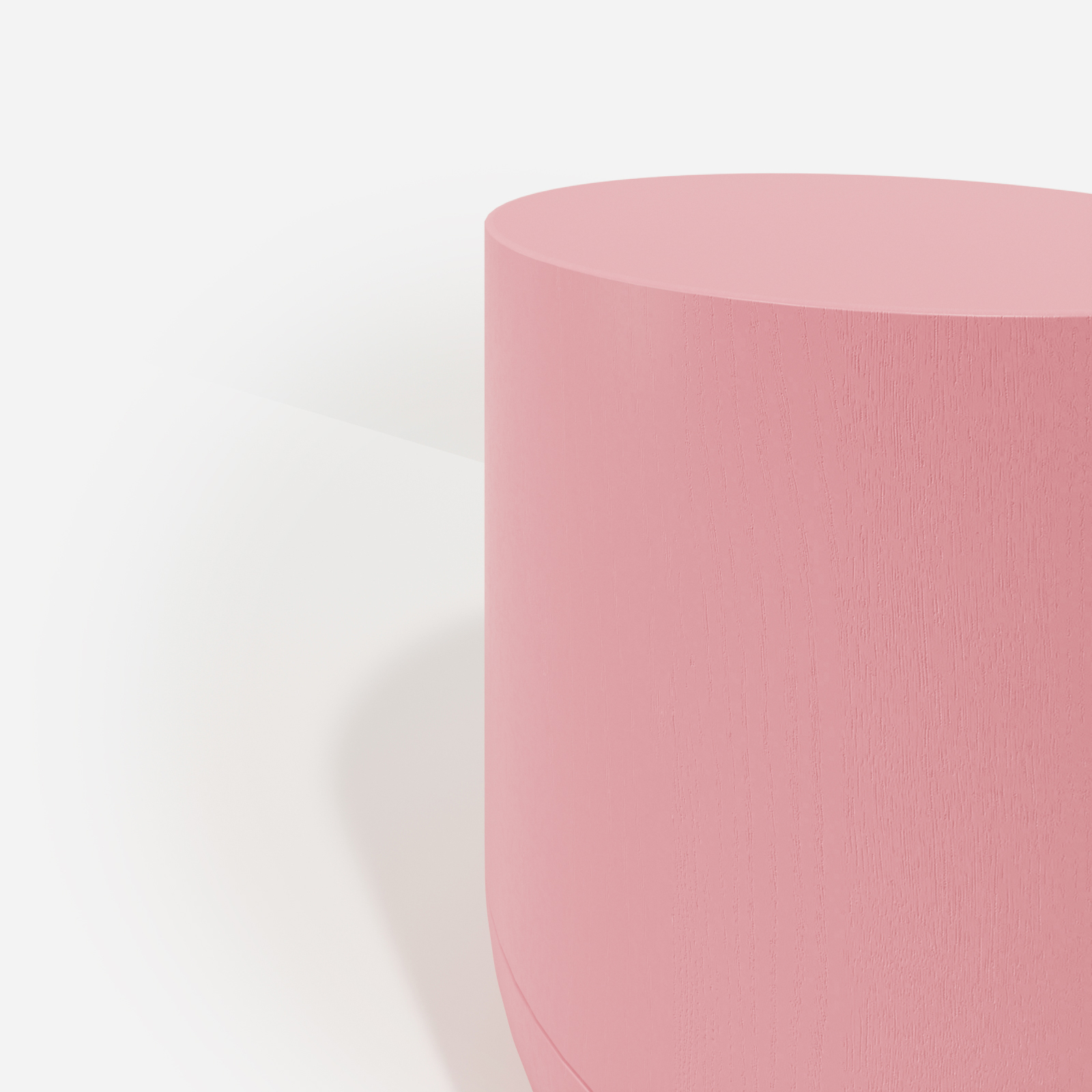 Minimalistyczny stołek Hogai Pianist Pink Power w subtelnym i radosnym odcieniu jasnego różu.