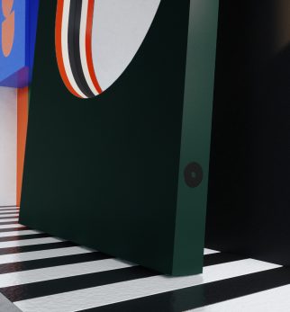 Lustro Artist Green Bottle Hogai – duże niesymetryczne lustro do salonu