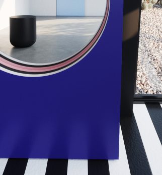 Lustro Artist Cobalt Love Hogai – duże niesymetryczne lustro do salonu