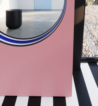 Lustro Artist Pink Power Hogai – duże niesymetryczne lustro do salonu