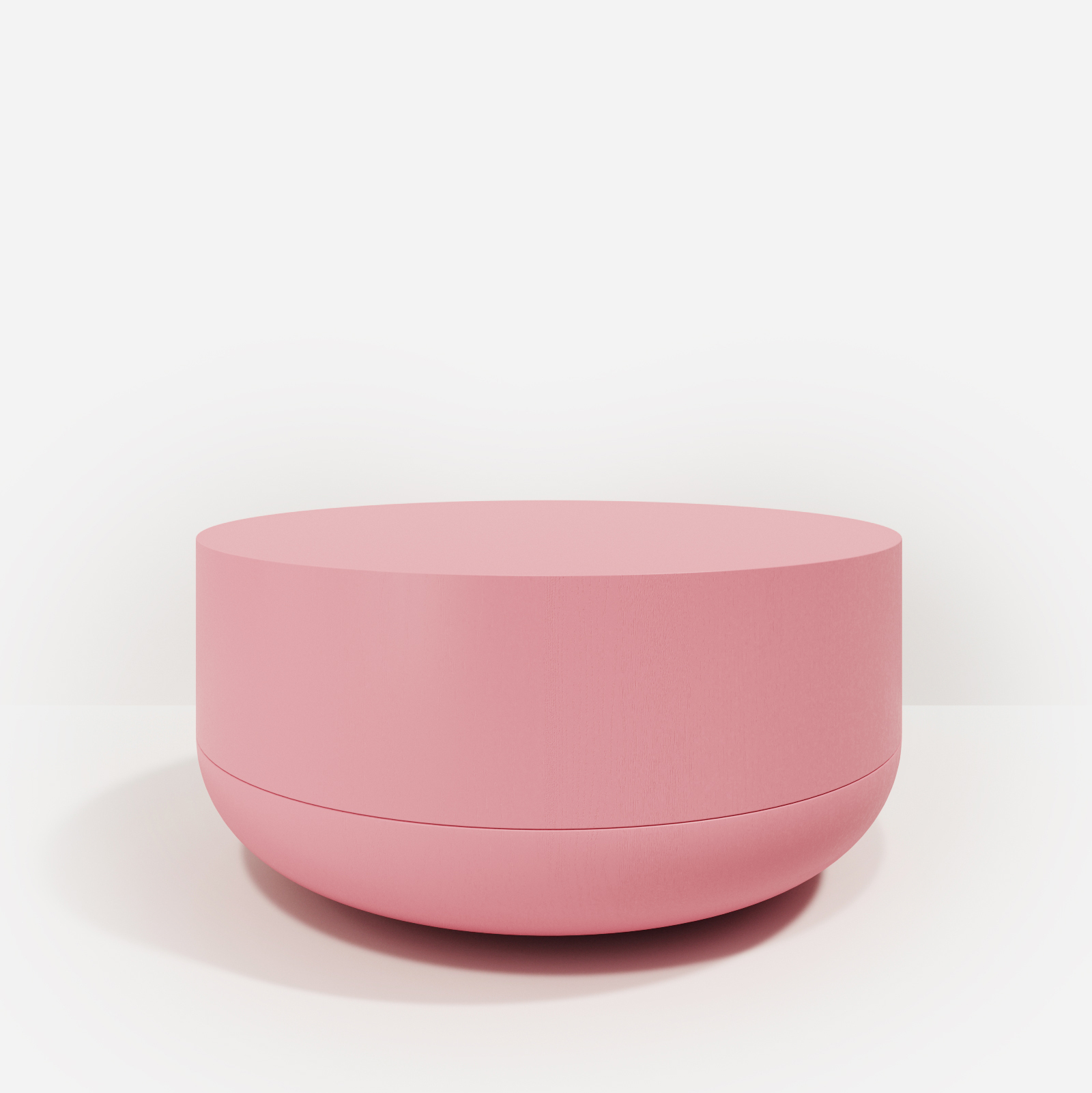 stolik duzy 4-.0009 | Hogai Minimalistyczny, drewniany stolik kawowy hogai writer pink power w delikatnym odcieniu jasnego różu.