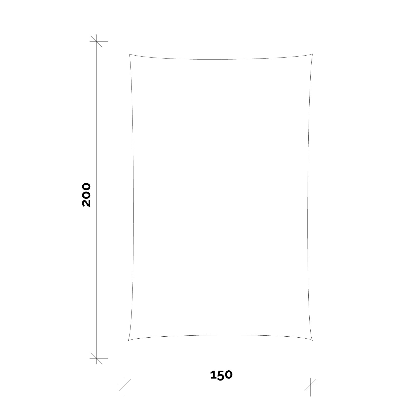 Schemat designerskiego koca bawełnianego Hogai, wymiary: 150x200 cm, skład bawełna 60%, Akryl 35%, Poliester 5%.