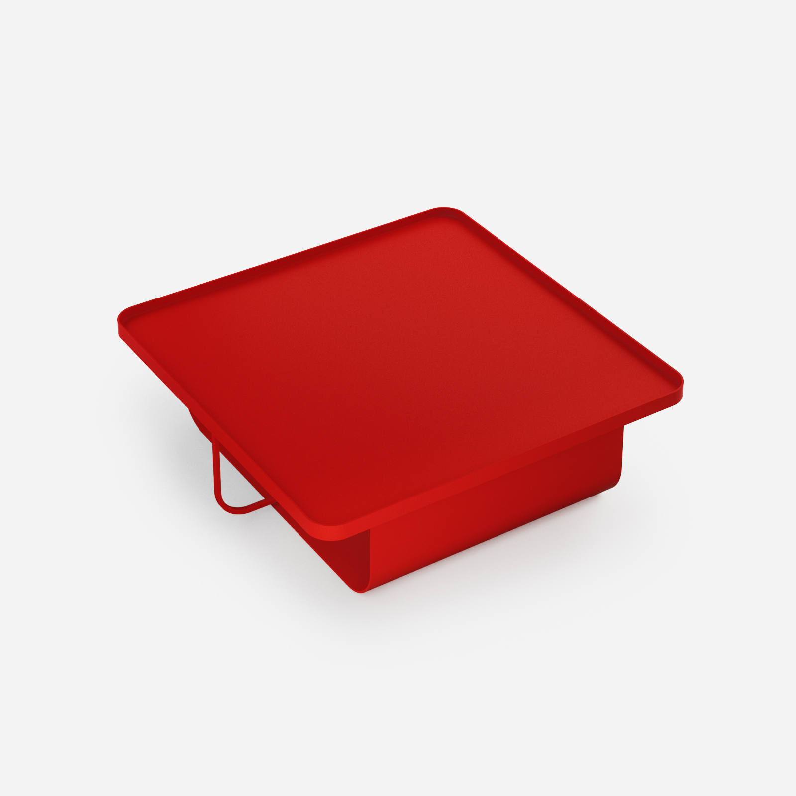 s8_3_1 | Hogai The journalist red light hogai designer coffee table – a modern metal piece with a light and sophisticated design.