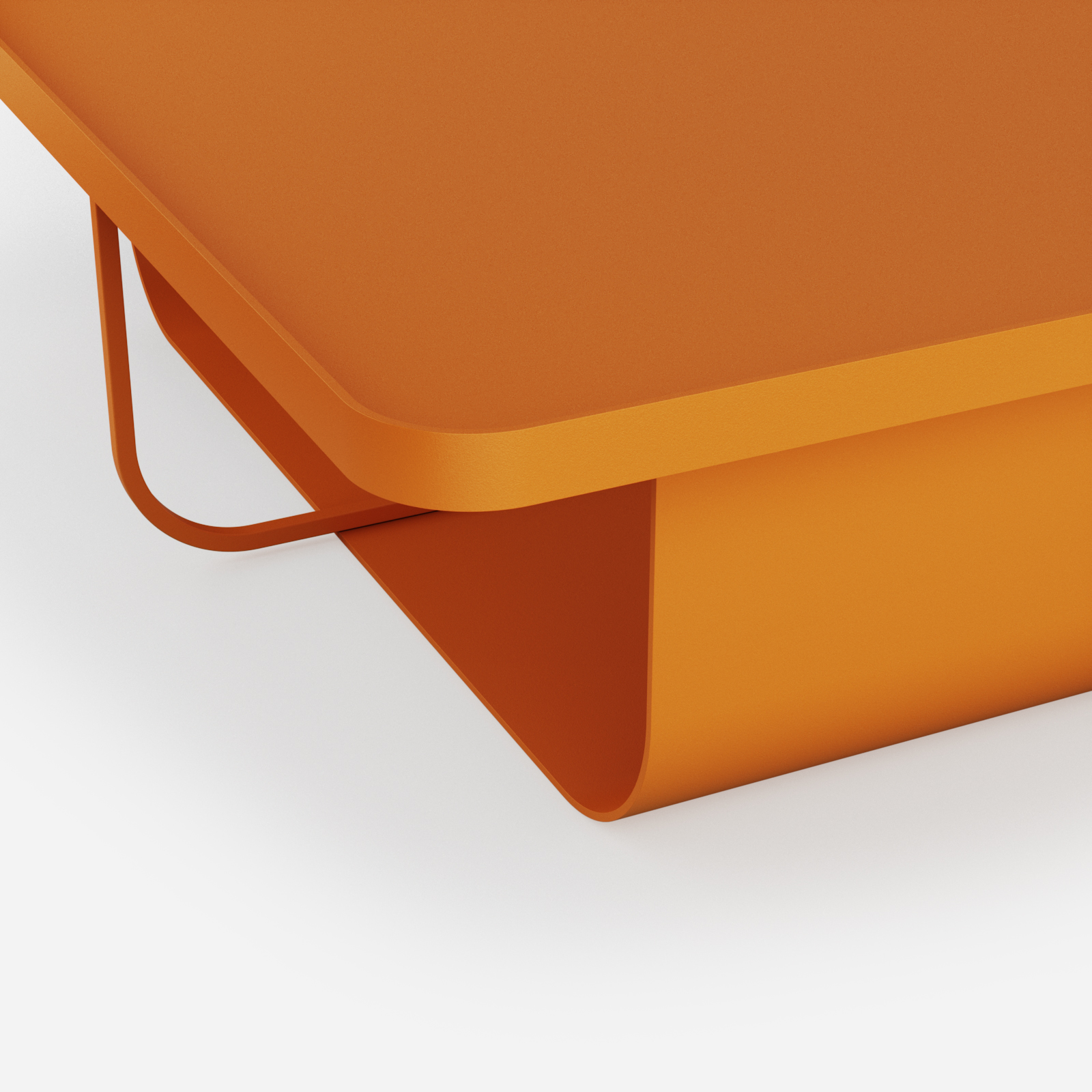 Pomarańczowy designerski stolik kawowy Journalist Orange Joy Hogai – nowoczesny metalowy, o lekkiej i wyrafinowanej formie.