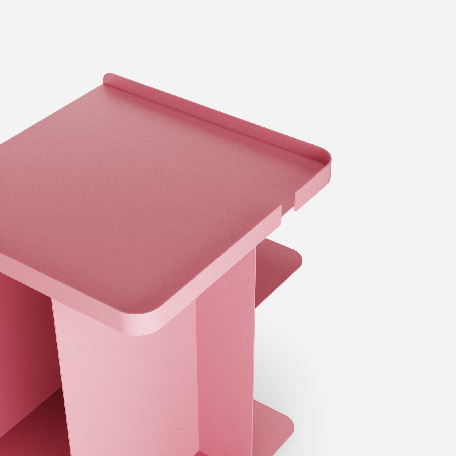 Różowy stolik nocny Tailor Pink Power Hogai – nowoczesny metalowy stolik o lekkiej i pojemnej formie.