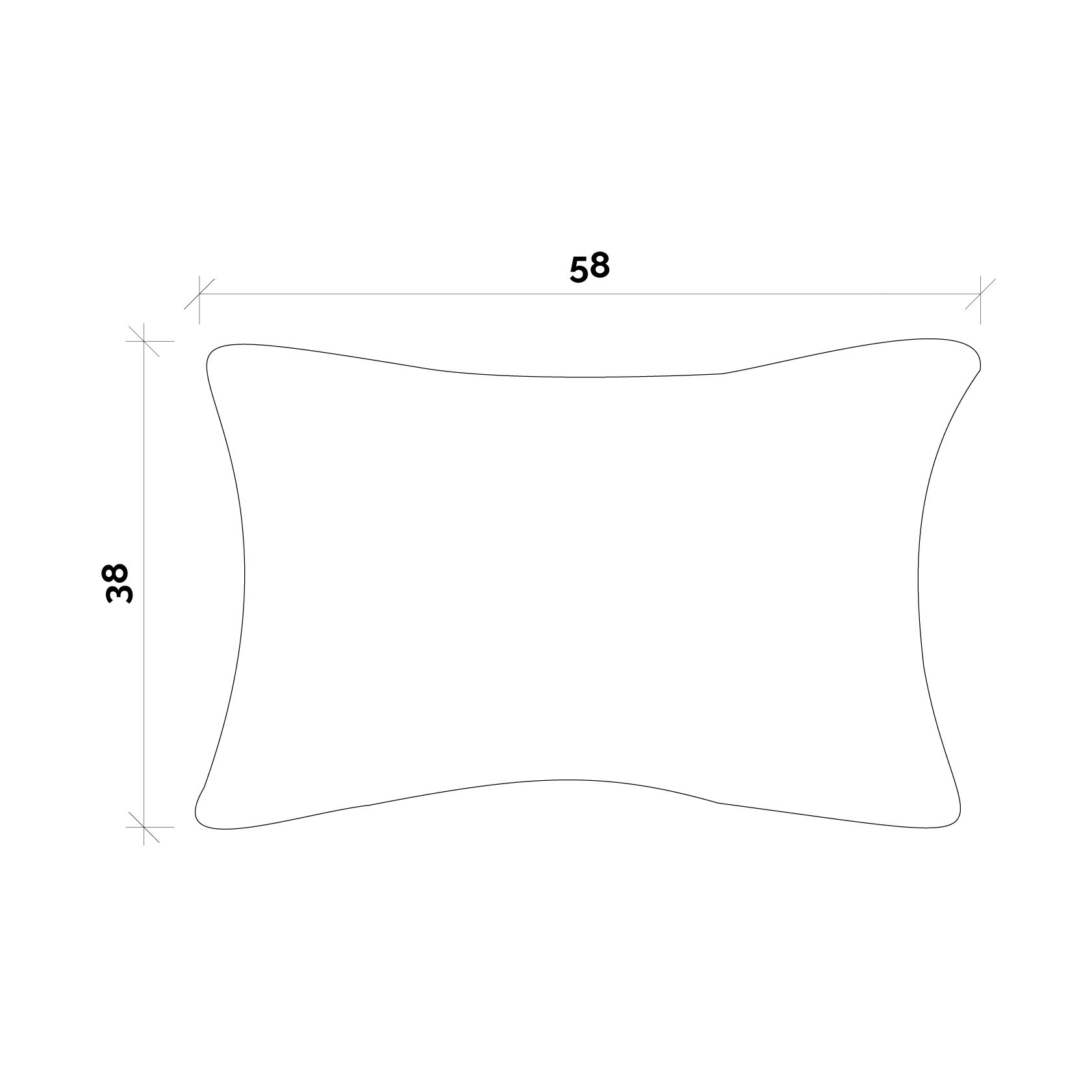 Schemat poduszki żakardowej Gradient Hogai – wymiary 58x38 cm
