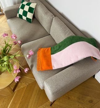 koc bawełniany dekoracyjny EXCLAMATION Pink Point HOGAI