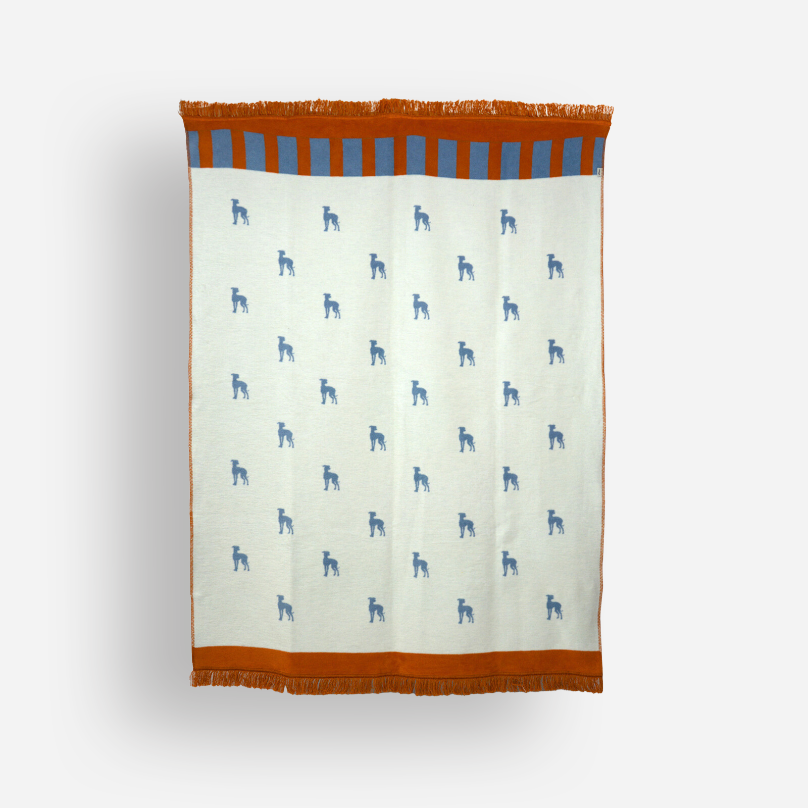 28 | Hogai Bawełniany koc blue lola — designerski pled hogai z motywem psa.