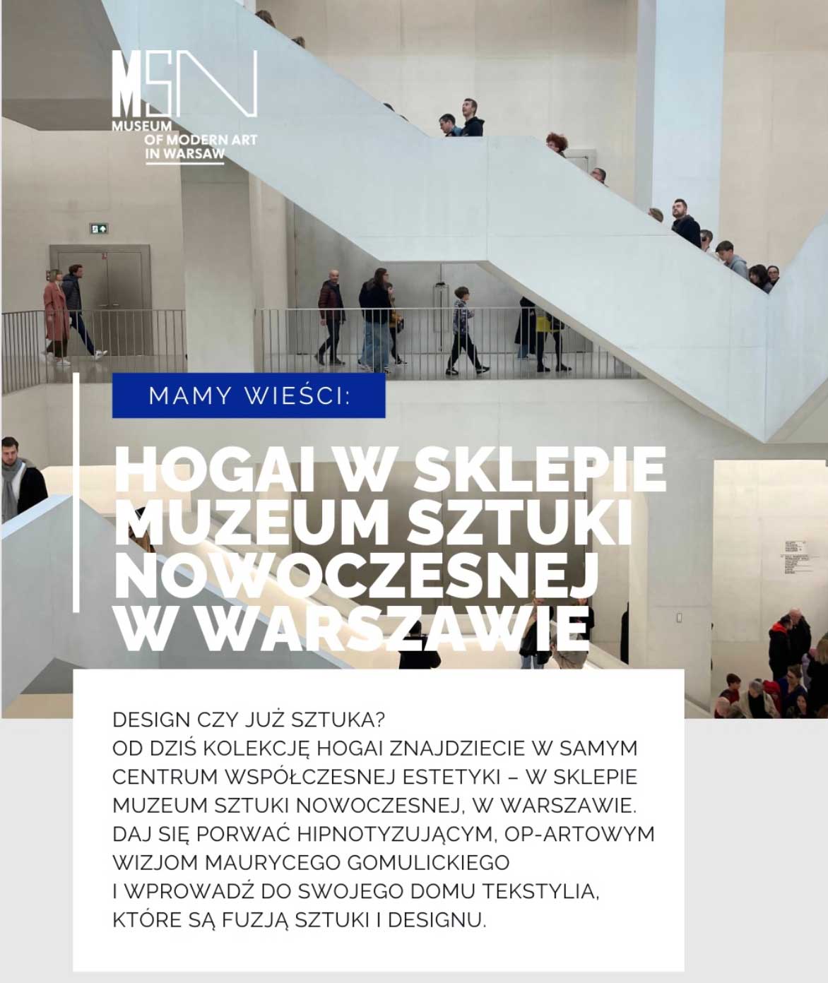 Produkty hogai w muzeum sztuki nowoczesnej w warszawie